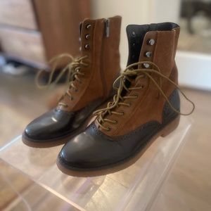 French Connection suede lace up booties size 8